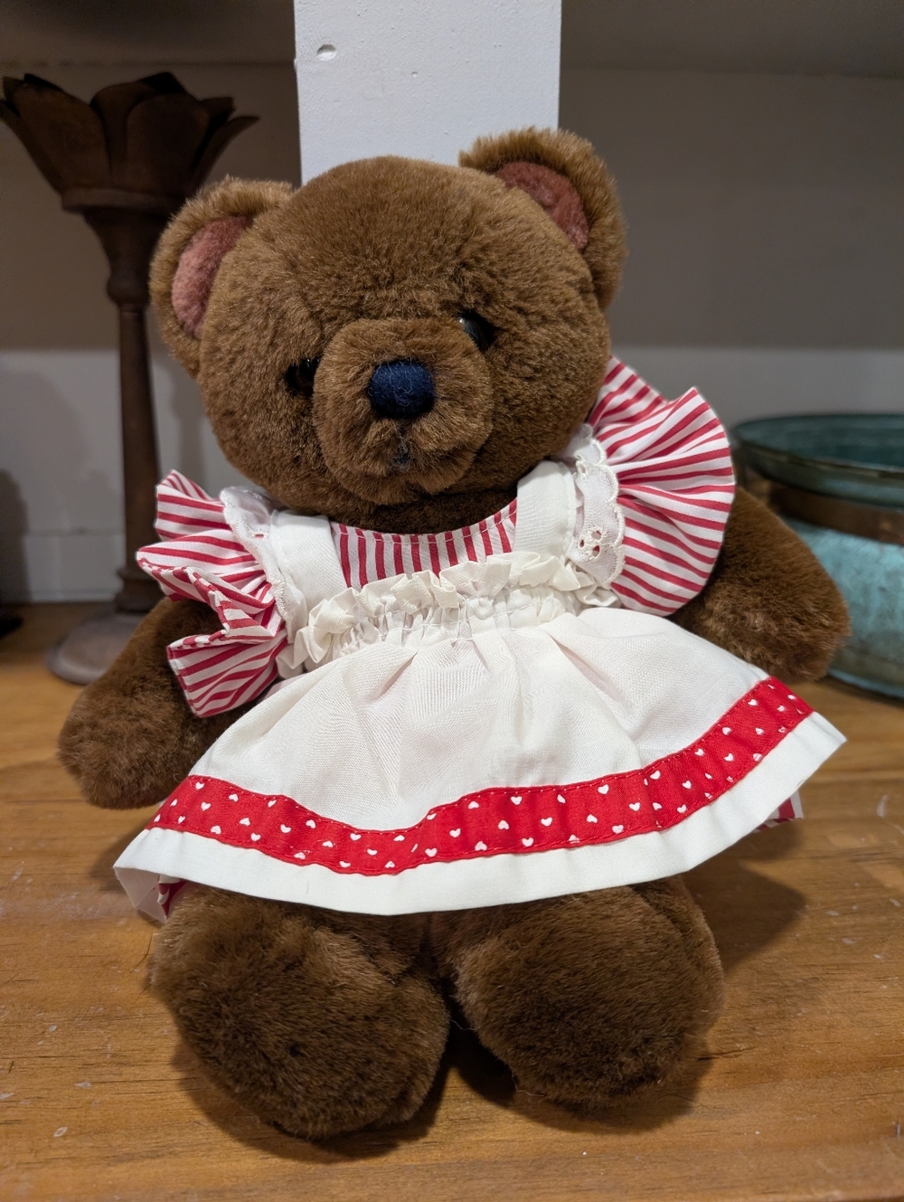 Vintage 1980s Dakin Plush Teddy Bear Bonnie Beth 12"